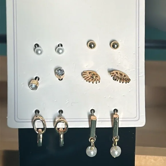 New Bulk Lot Stud Hoop Drop Earring Sets Ear Climbers Singles Gold Silver Tone - Picture 3 of 10